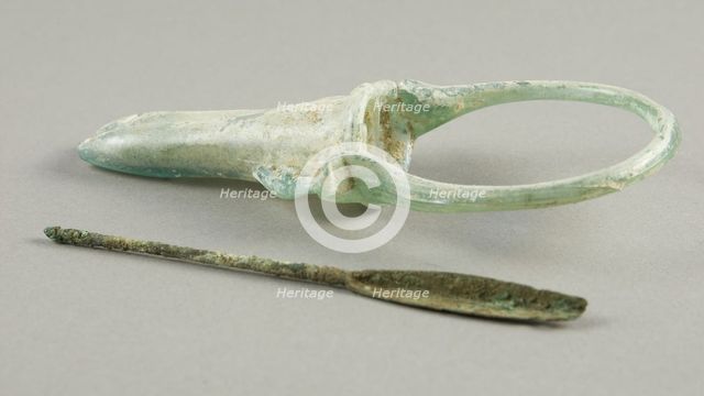 Cosmetic Container and Applicator, 4th century. Creator: Unknown.