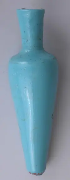 Cosmetic Flask (Mukhula) of Opaque Turquoise Glass, probably Egypt, 8th-9th century. Creator: Unknown