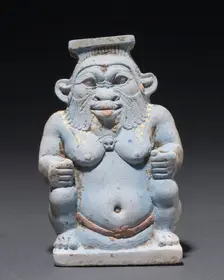 Cosmetic Jar in the Form of the God Bes, 664-525 BC. Creator: Unknown