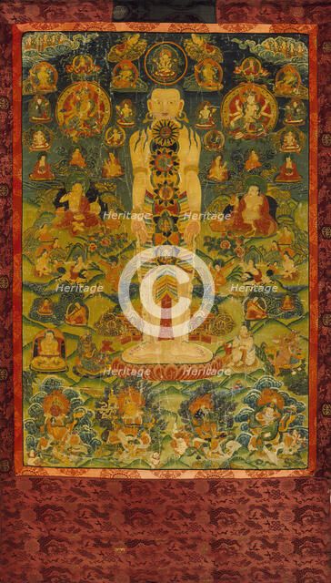 Cosmic Man with Diagrams of Newar Yogic Six Chakra Transformation, c19th century. Creator: Anon.