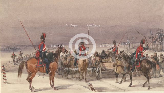 Cossacks convoying deportees, 1831. Artist: Anonymous  