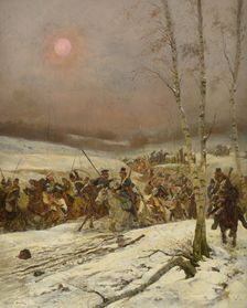 Cossacks Attacking a squadron of the Guards of Honour, c. 1910. Artist: Detaille, Édouard (1848-1912)