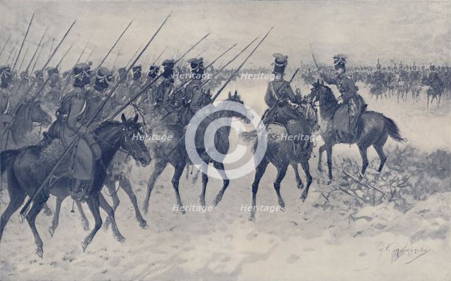 'Cossacks Awaiting A French Cavalry Charge', 1812, (1896).  Artist: Unknown.