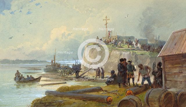 Cossacks Building Line Fortresses, 19th century. Creator: Nikolay Nikolaevich Karazin.