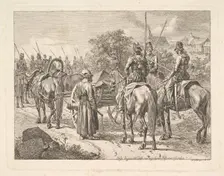 Cossacks Escorting the Regimental Cassone, 1815. Creator: Johann Christian Erhard