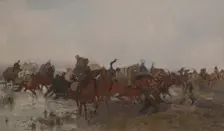 Cossacks in the Marsh, between 1881-1887. Creator: Jozef Chelmonski