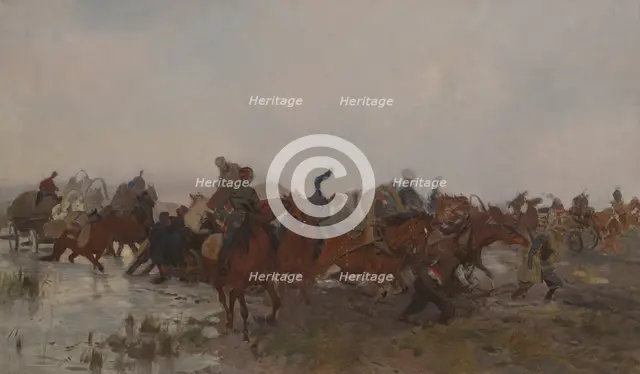 Cossacks in the Marsh, between 1881-1887. Creator: Jozef Chelmonski.