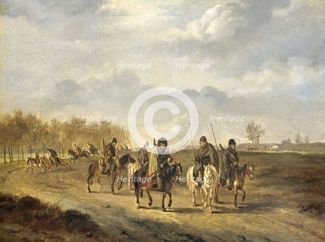 Cossacks on a country Road near Bergen in North Holland, 1813, 1813-1815. Creator: Pieter Gerardus van Os.