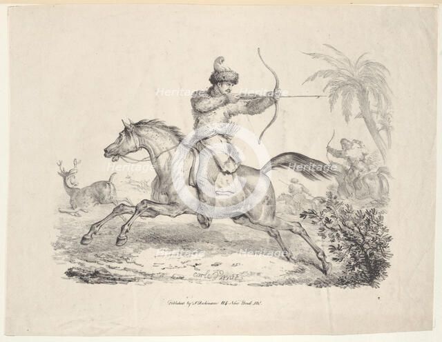 Cossacks on Horseback Hunting Deer, 1821-36. Creator: Carle Vernet.