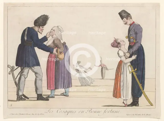 Cossacks on the love path, c.1814-c.1815. Creator: Adrien Pierre François Godefroy the Younger.