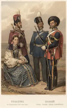 Cossacks (Uralka, Ural, Donetsk, Chernomoret), 1862. Creator: Karlis Huns