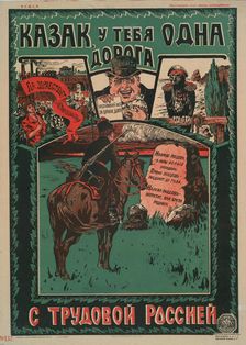 Cossack, You Have Only One Path , 1919. Creator: Moor, Dmitri Stachievich (1883-1946)
