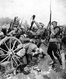 Cossack attack on German troops, East Prussia, First World War, 1914