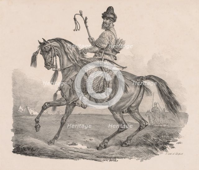 Cossack Cavalier, c. 1820. Creator: Carle Vernet (French, 1758-1836); Delpech.