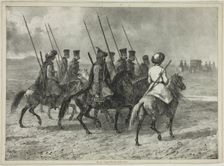 Cossack Escort to the Border of Kuban, Taman (Central Russia), October 11, 1837, 1838. Creator: Auguste Raffet