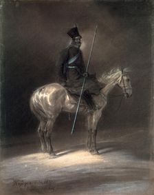 Cossack on Horseback 1837. Artist: Franz Kruger