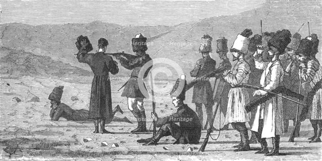 'Cossack's at shooting practice; The Caucasus', 1875. Creator: Unknown.