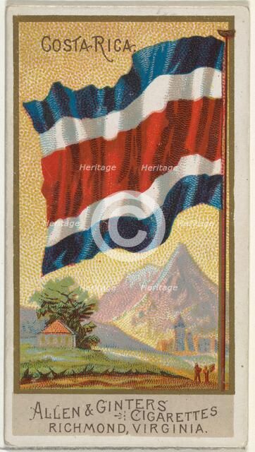 Costa Rica, from Flags of All Nations, Series 2 (N10) for Allen & Ginter Cigarettes Brands..., 1890. Creator: Allen & Ginter.