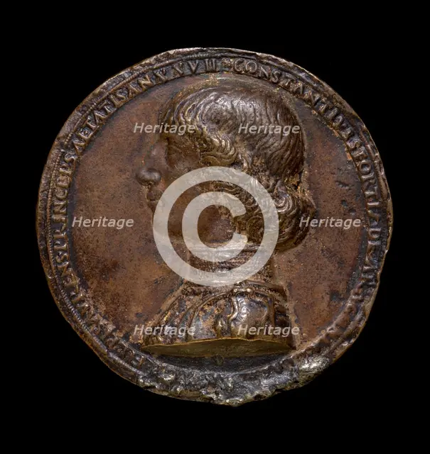 Costanzo Sforza, 1447-1483, Lord of Pesaro 1473 [obverse], 1475. Creator: Gianfrancesco Enzola.