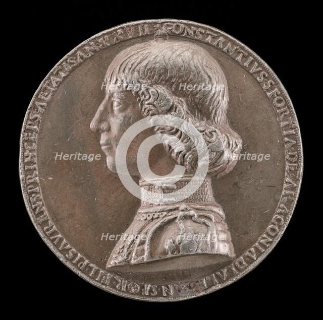 Costanzo Sforza, 1447-1483, Lord of Pesaro 1473 [obverse], 1475. Creator: Gianfrancesco Enzola.