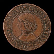 Costanzo Sforza, 1447-1483, Lord of Pesaro 1473 [obverse], probably 1456/1466. Creator: Gianfrancesco Enzola