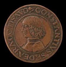 Costanzo Sforza, 1447-1483, Lord of Pesaro 1473 [obverse], probably 1456/1466. Creator: Gianfrancesco Enzola