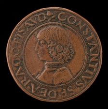 Costanzo Sforza, 1447-1483, Lord of Pesaro 1473 [obverse], probably 1456/1466. Creator: Gianfrancesco Enzola