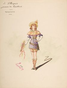 Costume Design for "4 Villageois jouant au hautbois" [a]; Descriptive Sheet of Costume... Creator: Charles Bianchini