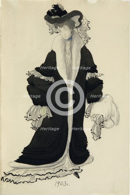 Costume design for Mrs. L. Bakst, 1903. Artist: Bakst, Léon (1866-1924)