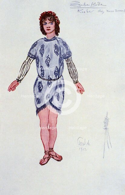 Costume design for one of the Three Youths or Genii, 1913. Artist: Unknown