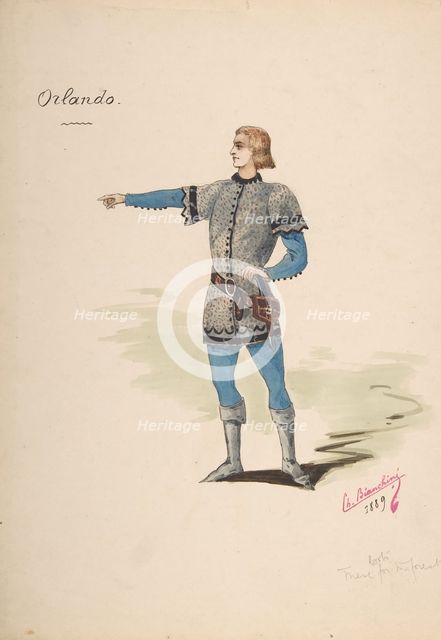 Costume Design for "Orlando", 1889. Creator: Charles Bianchini.