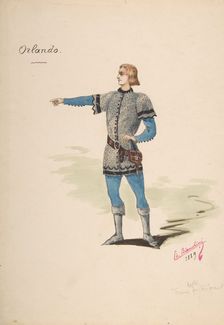 Costume Design for "Orlando", 1889. Creator: Charles Bianchini