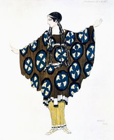 Costume design for a Ballets Russes production of Ravel's Daphnis et Chloe, 1912. Artist: Leon Bakst