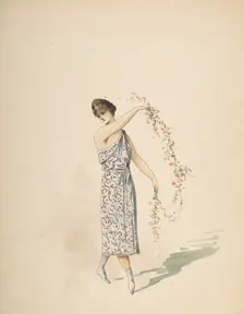 Costume Design for a Maiden Draped in White, n.d.. Creator: Charles Bianchini