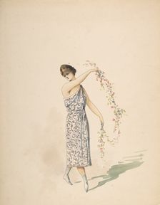 Costume Design for a Maiden Draped in White, n.d.. Creator: Charles Bianchini