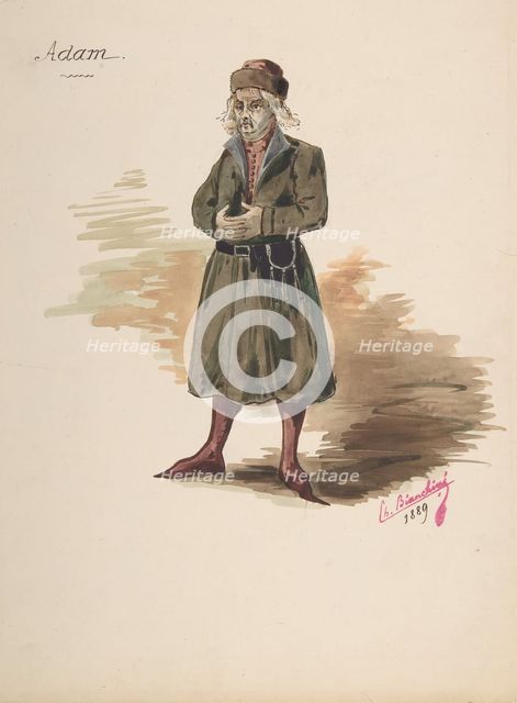 Costume Design for "Adam", 1889. Creator: Charles Bianchini.