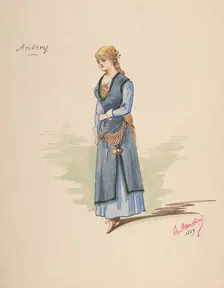 Costume Design for "Andrey" [a]; Descriptive sheet of Accessories [b], 1889. Creator: Charles Bianchini