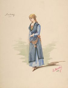 Costume Design for "Andrey" [a]; Descriptive sheet of Accessories [b], 1889. Creator: Charles Bianchini