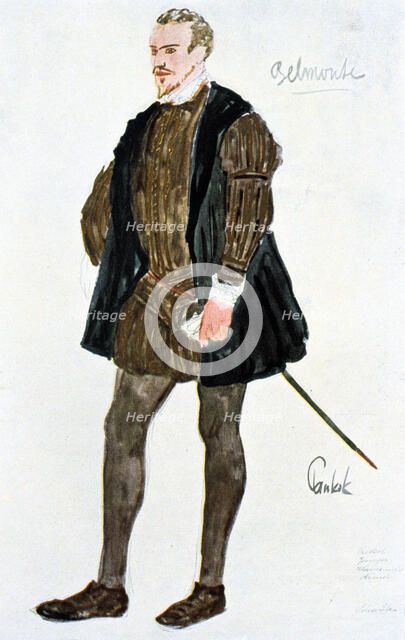 Costume design for Belmonte, c1913. Artist: Unknown