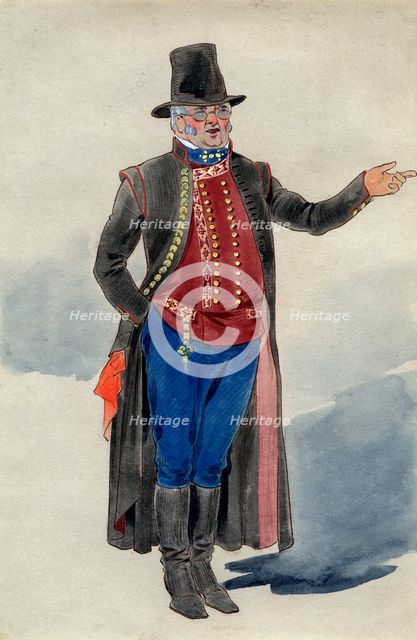 Costume design for Dear Little Denmark, Prince of Wales Theatre, 1909. Artist: Unknown