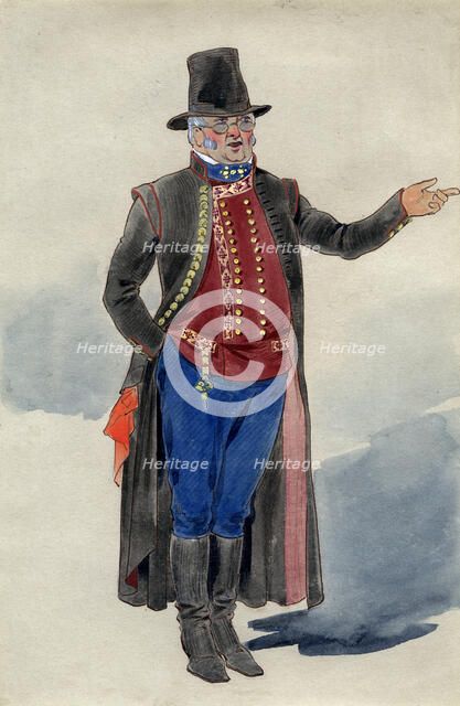 Costume design for Dear Little Denmark, Prince of Wales Theatre, 1909. Artist: Unknown