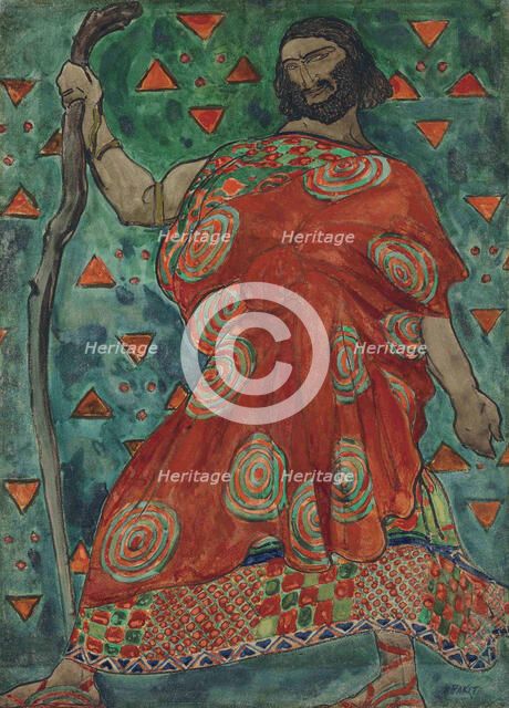 Costume design for drama Oedipus at Colonus by Sophocles, 1904.