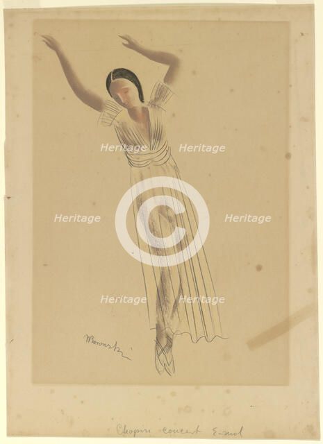 Costume design for Female Dancer, 1937.  Creator: Waclaw Borowski.
