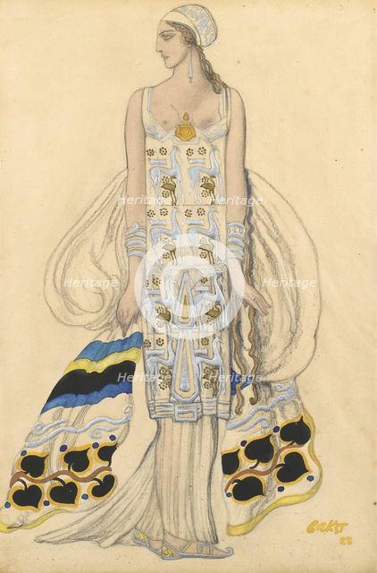 Costume design for Ida Rubinstein in the drama Phaedra (Phèdre) by Jean Racine. Artist: Bakst, Léon (1866-1924)