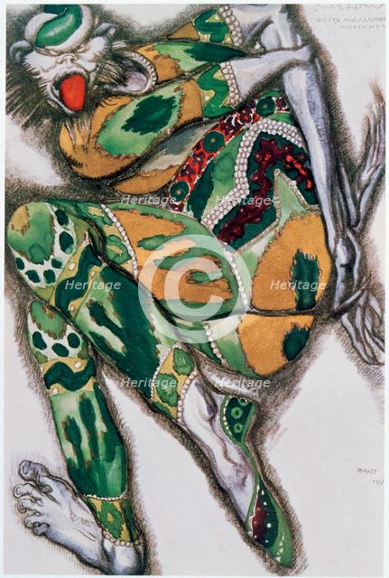 Costume design for Seefenfel, from Sadko, 1917. Artist: Leon Bakst