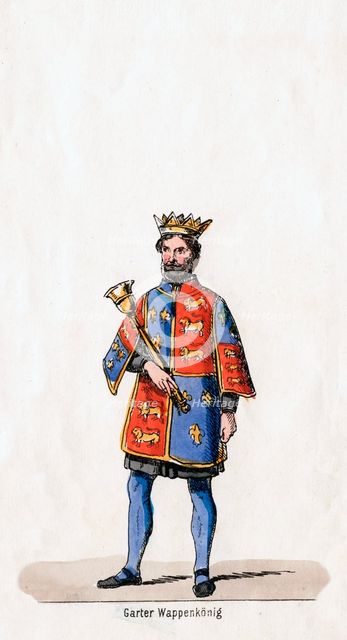 Costume design for Shakespeare's play, Henry VIII, 19th century. Artist: Unknown