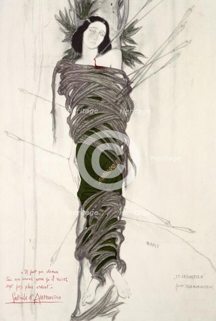 Costume design for the the ballet dancer Ida Rubinstein, 1911. Artist: Leon Bakst