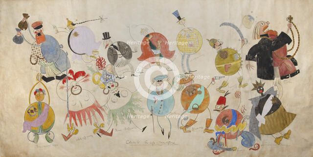 Costume design for the theate play "Mystery-Bouffe" by Vladimir Mayakovsky, 1919. Creator: Mayakovsky, Vladimir Vladimirovich (1893-1930).