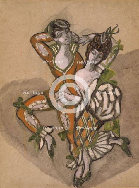 Costume design for the theatre play The Marriage of Figaro by P. de Beaumarchais, 1915. Creator: Sudeykin, Sergei Yurievich (1882-1946).