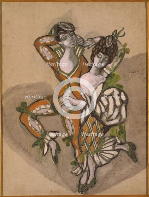 Costume design for the theatre play The Marriage of Figaro by P. de Beaumarchais, 1915. Creator: Sudeykin, Sergei Yurievich (1882-1946).